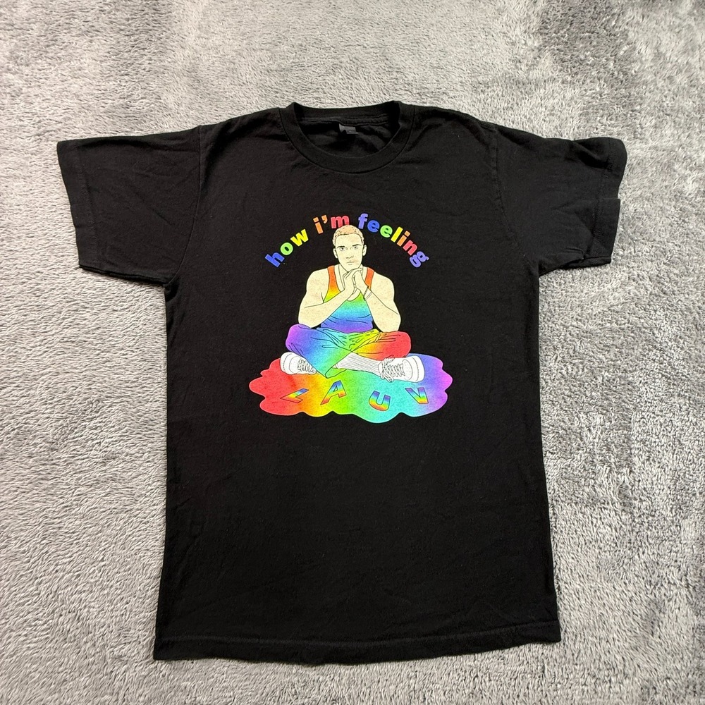 Lauv How I'm Feeling Tour T-Shirt Adult S Black Rainbow Graphic Tee Concert